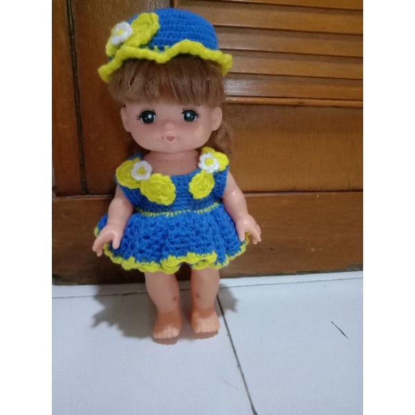 dress rajut set boneka