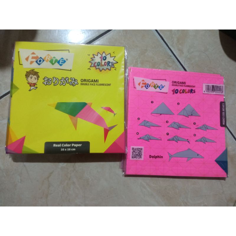 

origami warna timbal balik/ origami double face fluorescent