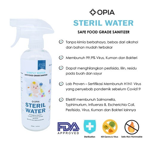 Opia Steril Water Safe Food Grade Sanitizer – 475ml