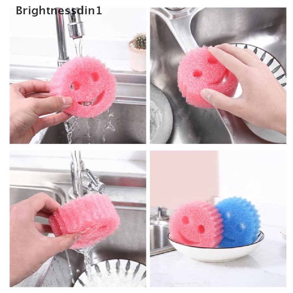 1 In 1 Spons Cuci Piring Motif Smiley Untuk Alat Dapur