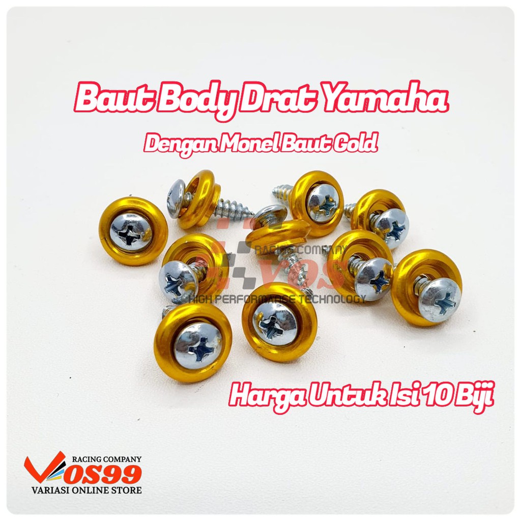 [10 BIJI] BAUT BODY DENGAN MONEL GOLD DRAT YAMAHA