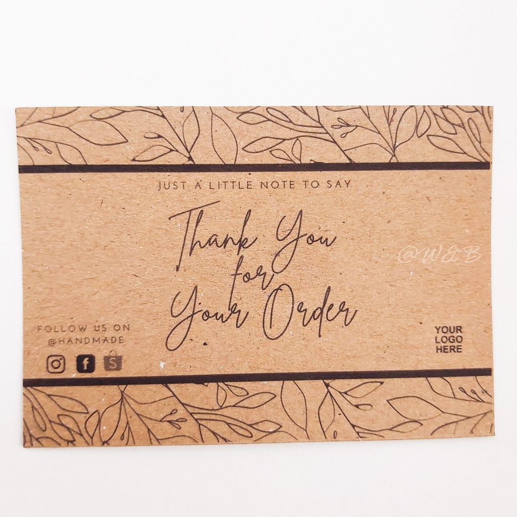 

Thank You Card Olshop Custom Kraft Paper