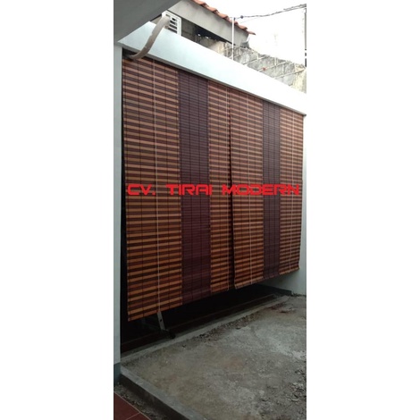 Krey Kayu (Tirai Bahan Kayu Ramin Anti Tampias Hujan) - 7aad