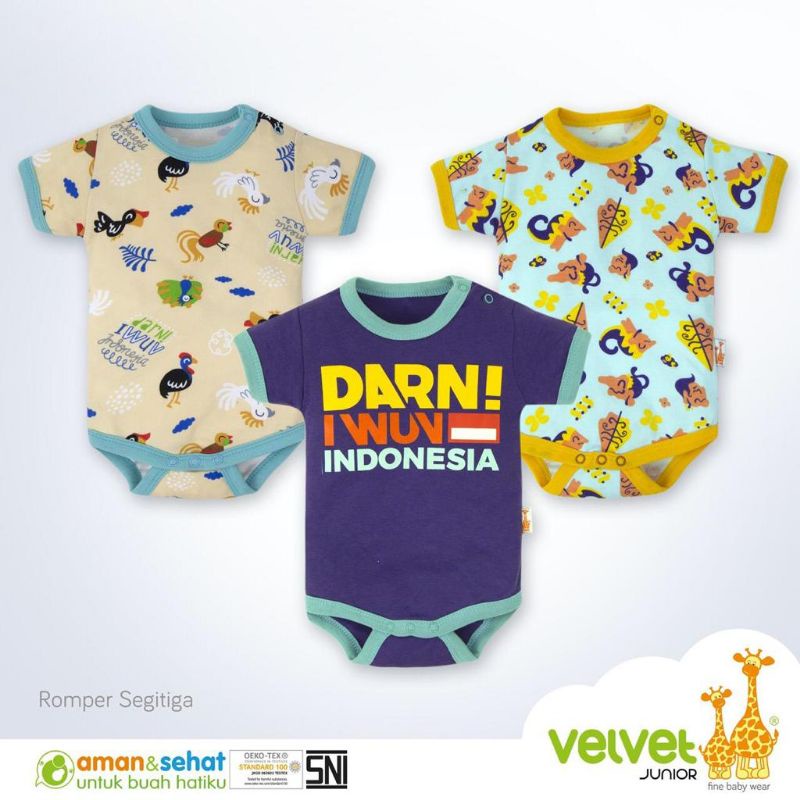 Bodysuit Active Wear Segitiga Velvet Junior