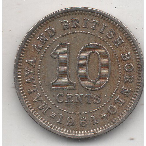 A2489 Malaya And british Borneo 10 Cent Tahun 1961 Sesuai Gambar