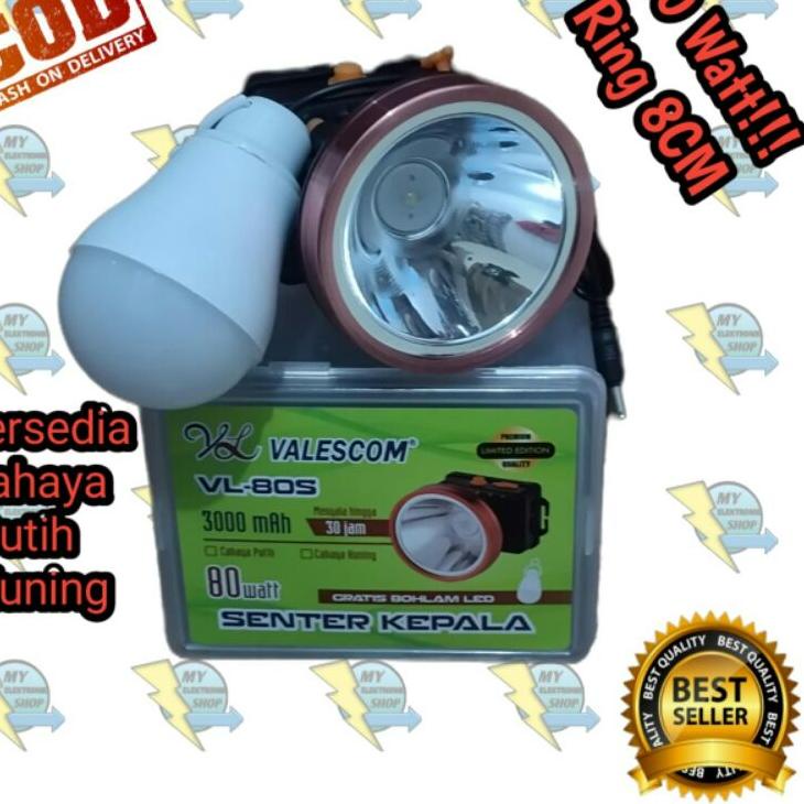 ☼ senter kepala LED 80Watt/50Watt Headlamp LED PROBEST PB-80S/PB-50S/Valescom 80Watt VL-80S ✈