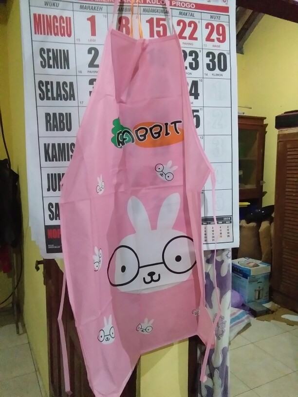 Celemek Masak Anti Air Karakter Hello Kitty Kelinci Panda Bebek Gajah Lebah