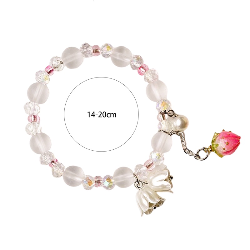 Gelang Manikmanik Kristal Warna Warni Bandul Desain Bunga Gaya Koreabohemian Handmade Untuk Wanita