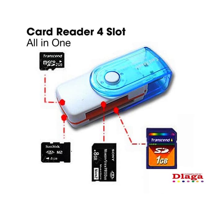 Card Reader All In One - 4 Slot - USB - Card reader