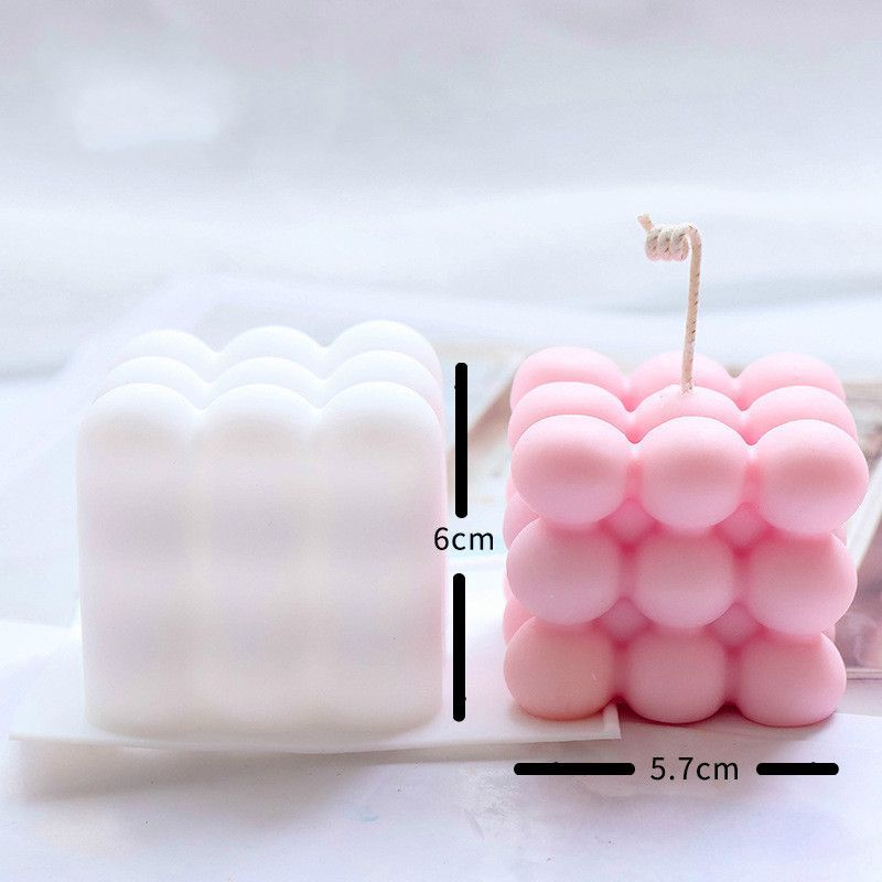 Cetakan Lilin Silikon 3D Cetakan Lilin Aromaterapi Kubus Lilin Sabun Mould/2 Size Silicone Candle Mold