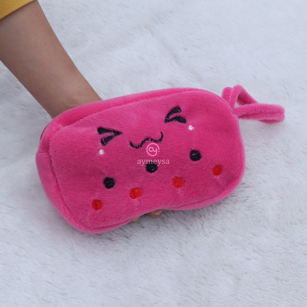 Tas pouch kosmetik / makeup mini motif boneka boba viral terlaris 2022 dompet handpone dan uang dengan satu resleting terbaru grosir bisa bayar ditempat gratis ongkir