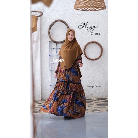 UMMA SYAR'I - Hayyu Dress Daily Look Adem Nyaman Lembut Bahan Rayon Viscose With Label UMMA Prime