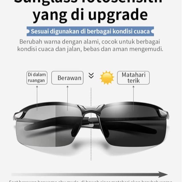 BAROKAH GAMIS FLEX FOCUS OPTICS Kacamata anti silau sinar matahari uv sunglasses