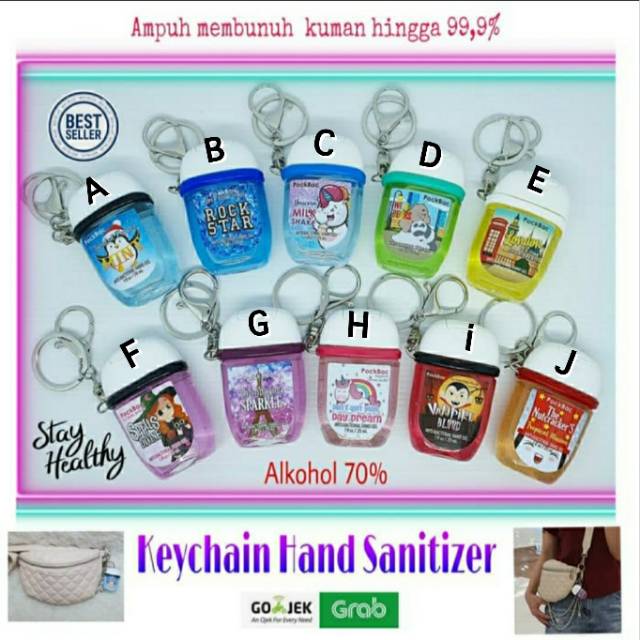 Hand Sanitizer Pockbac / Gantungan Tas dan Hand Sanitizer Pockbac