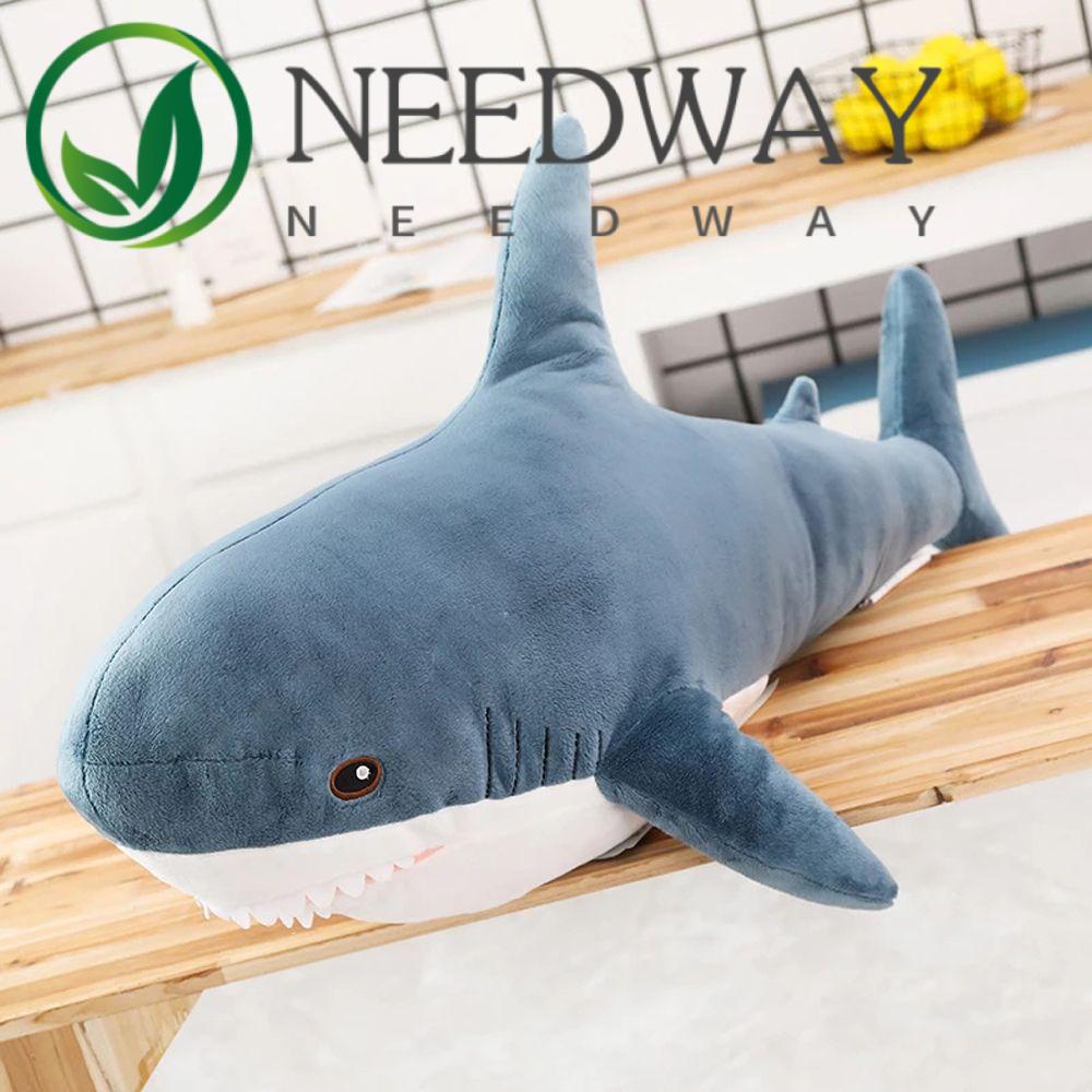 Needway   Mainan Boneka Stuffed Plush Hiu 100cm Untuk Hadiah Ulang Tahun Anak