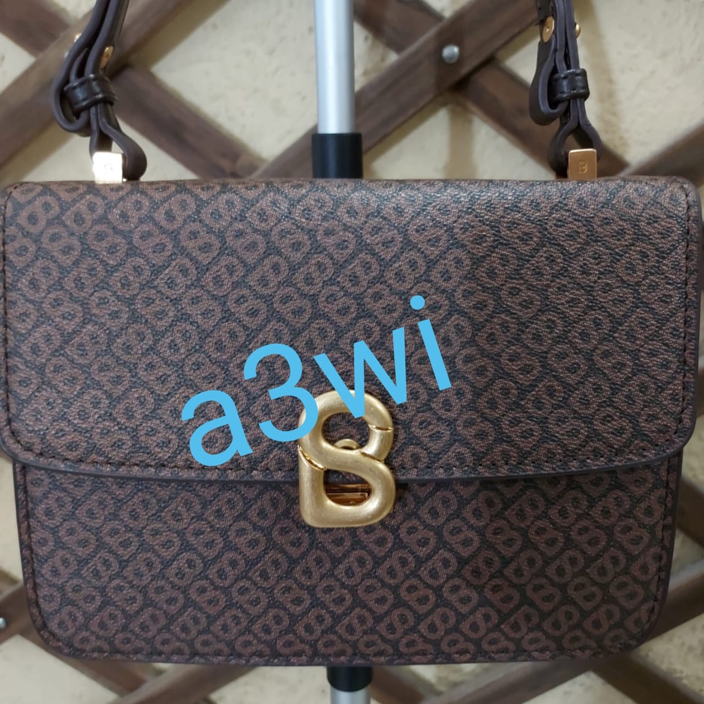 Audrey Canvas Bag Monogram Buttonscarves Brown Medium Tas Preloved Original
