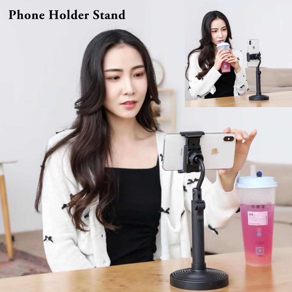 Phone Holder Meja Vlog Live Streaming YouTube Vlog 360 Derajat Murah - Handphone Hp Tripod Murah