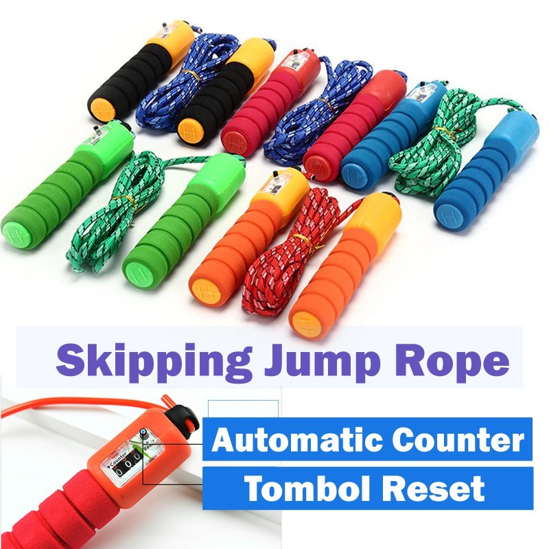 Jump Rope Skiping Soft Handle with Counter / Tali Lompat Skipping Dengan Penghitung Loncatan / Tali Skipping Lompat tali