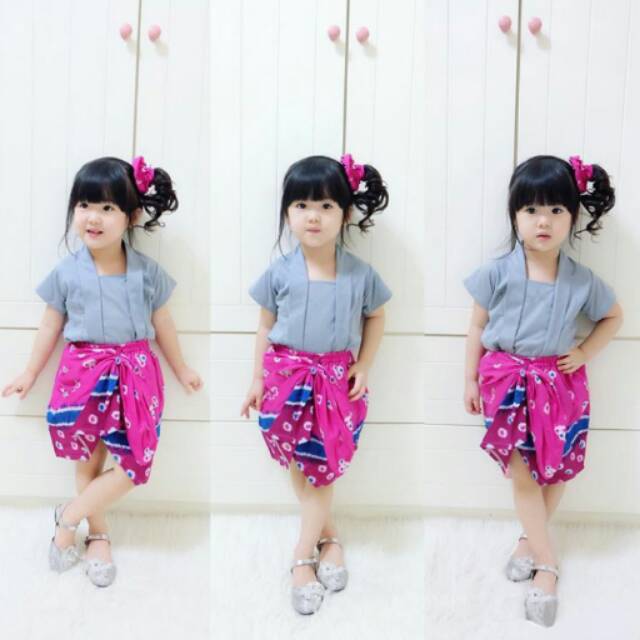 Ethnic Jumputan Kebaya Kutu Baru Jumputan  Baju Anak Kebaya Rok Lilit Kebaya Kartini