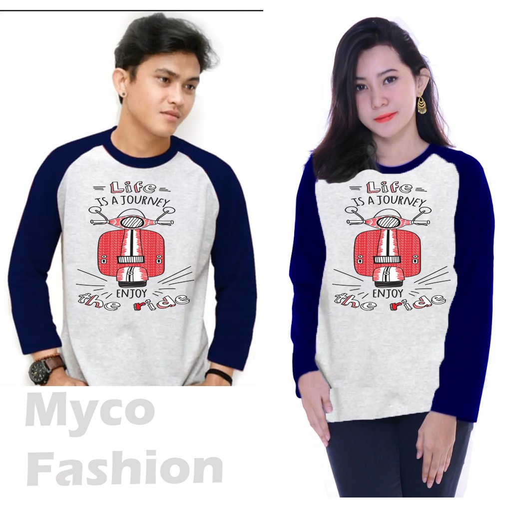 Myco Kaos Raglan | Vespa | lengan panjang | Ukuran M - L - XL - XXL