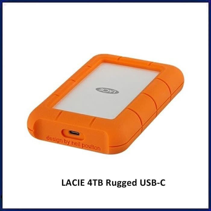 Lacie Rugged USB-C 4TB USB 3.0 Harddisk Portable External Hardisk