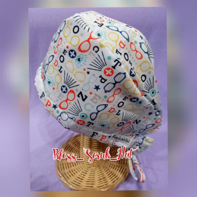 Topi Bedah / Nurse Cap/ Sugical cap/ Topi Motif/Dokter mata/Refraksi/Dokter