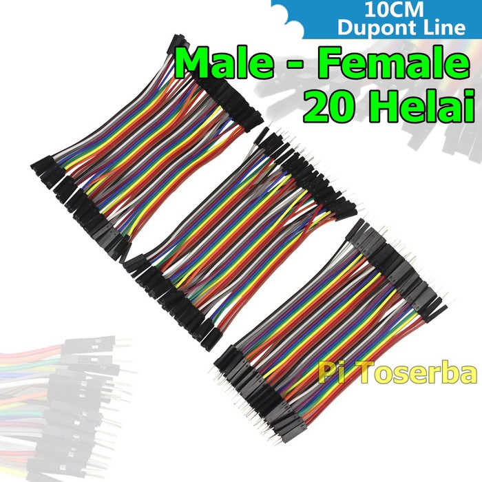 Dupont cable wire 10cm Male to female kabel jumper 20 helai