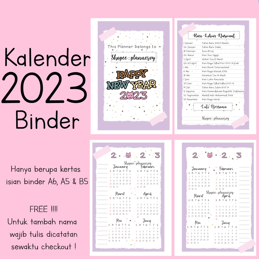 Jual KALENDER CALENDAR (PAPER ONLY) | Shopee Indonesia