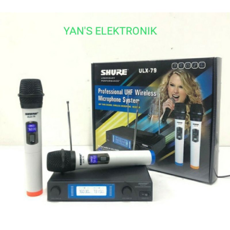 mic wireless shure 2 pegang, frekuensi UHF