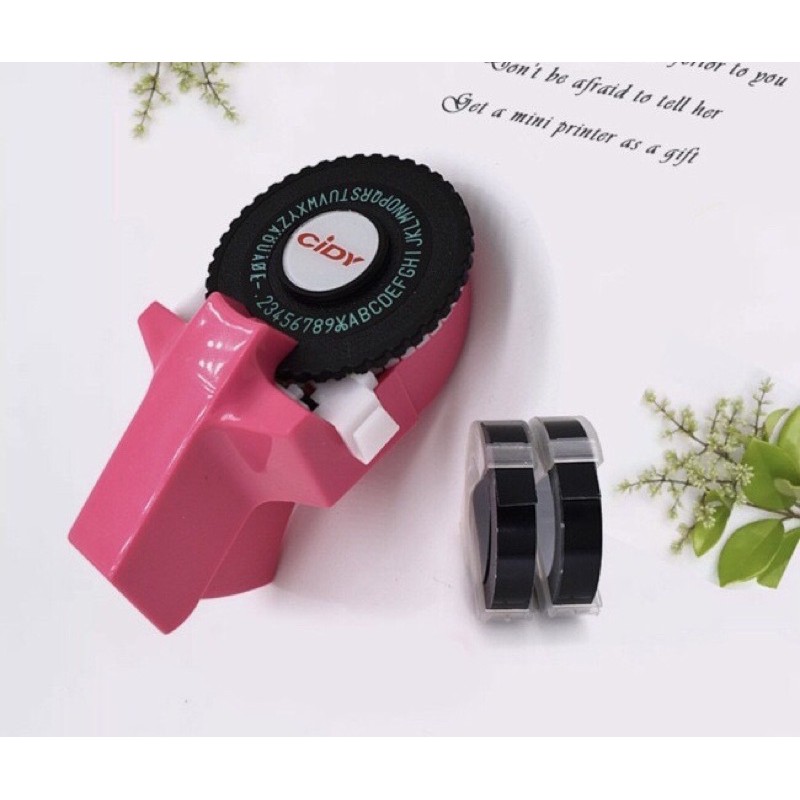 LABEL MAKER Mini DIY Manual Typewriter Tape Capital Letter Disk Embossing Label Maker