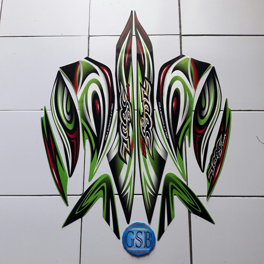 stiker lis motor yamaha mio soul 2008 hijau
