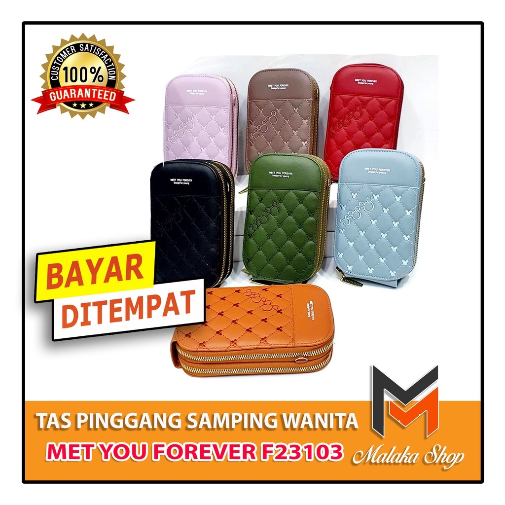 tas selempang hp wanita  sling bag hp Import Meet you Forever 2 Resleting Tas tali  F23103