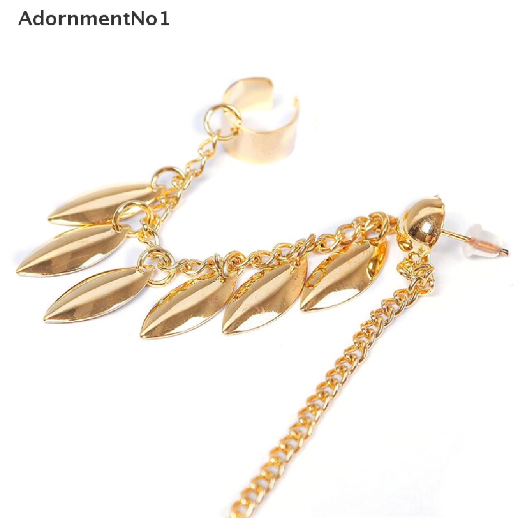 [AdornmentNo1] 1 Pcs Leaf Tassel Chain Ear Cuff Gothic Punk Ear Clip Earring Women Fashion Jewelry [new]