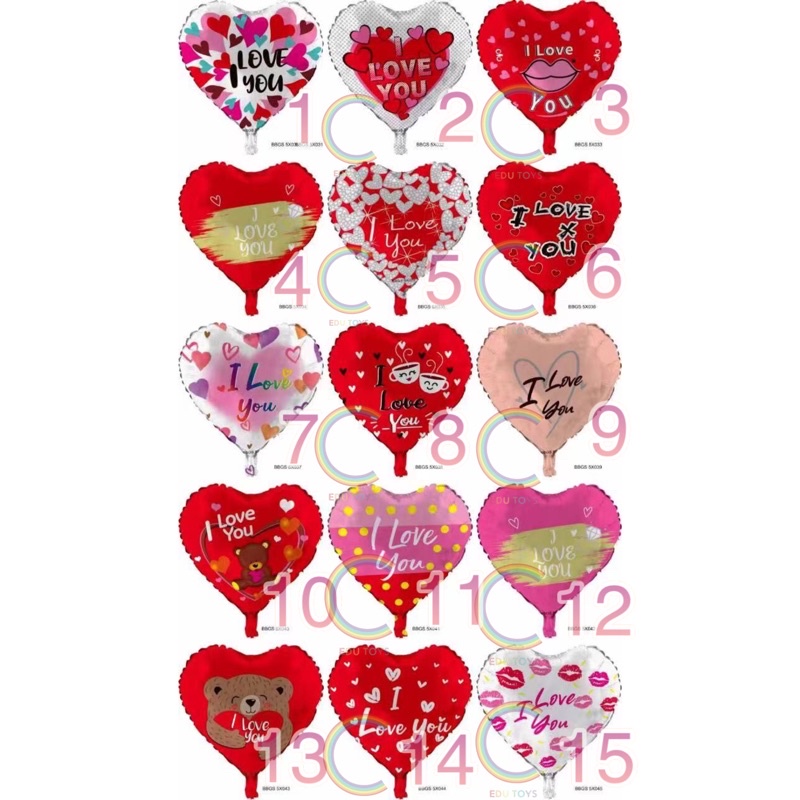 Balon hati i love you mini 5 inch