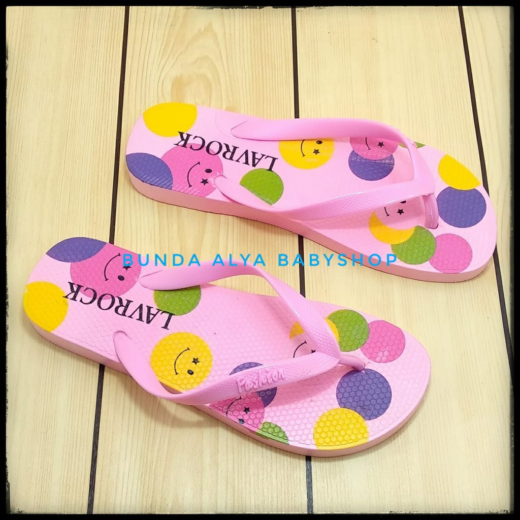 Sendal Jepit Wanita Karet IMPORT Karet PINK Size 36 - 40 Elastis Lentur - Sandal Jepit Cewek AntiLicin SMILE Empuk