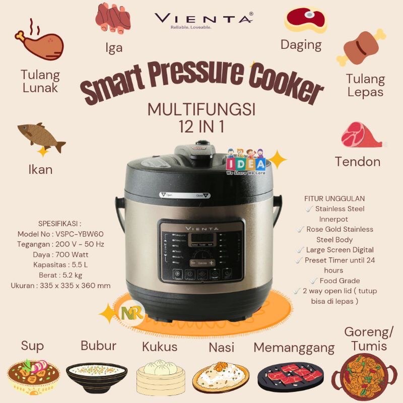 Smart Pressure Cooker (SPC) GARANSI RESMI VIENTA