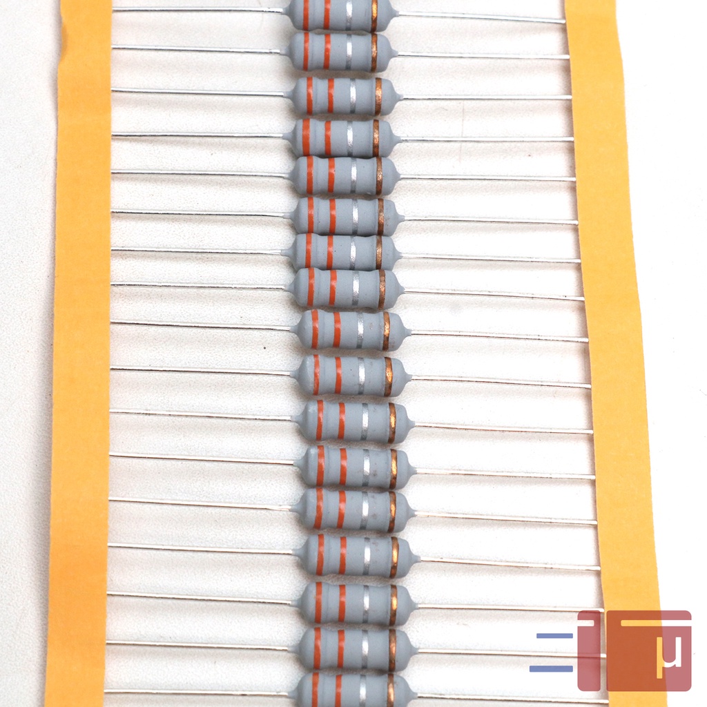 x10 Resistor 0.33R 0.33 Ohm 1W Metal Oxide 5% Taiwan Kaki Tembaga