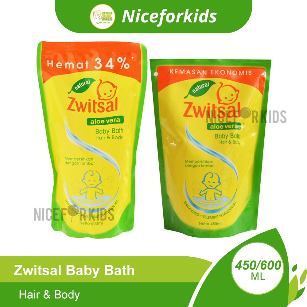 Zwitsal Baby Bath Hair &amp; Body 450 ml / 600ml Sabun Cair Dan Shampoo Bayi