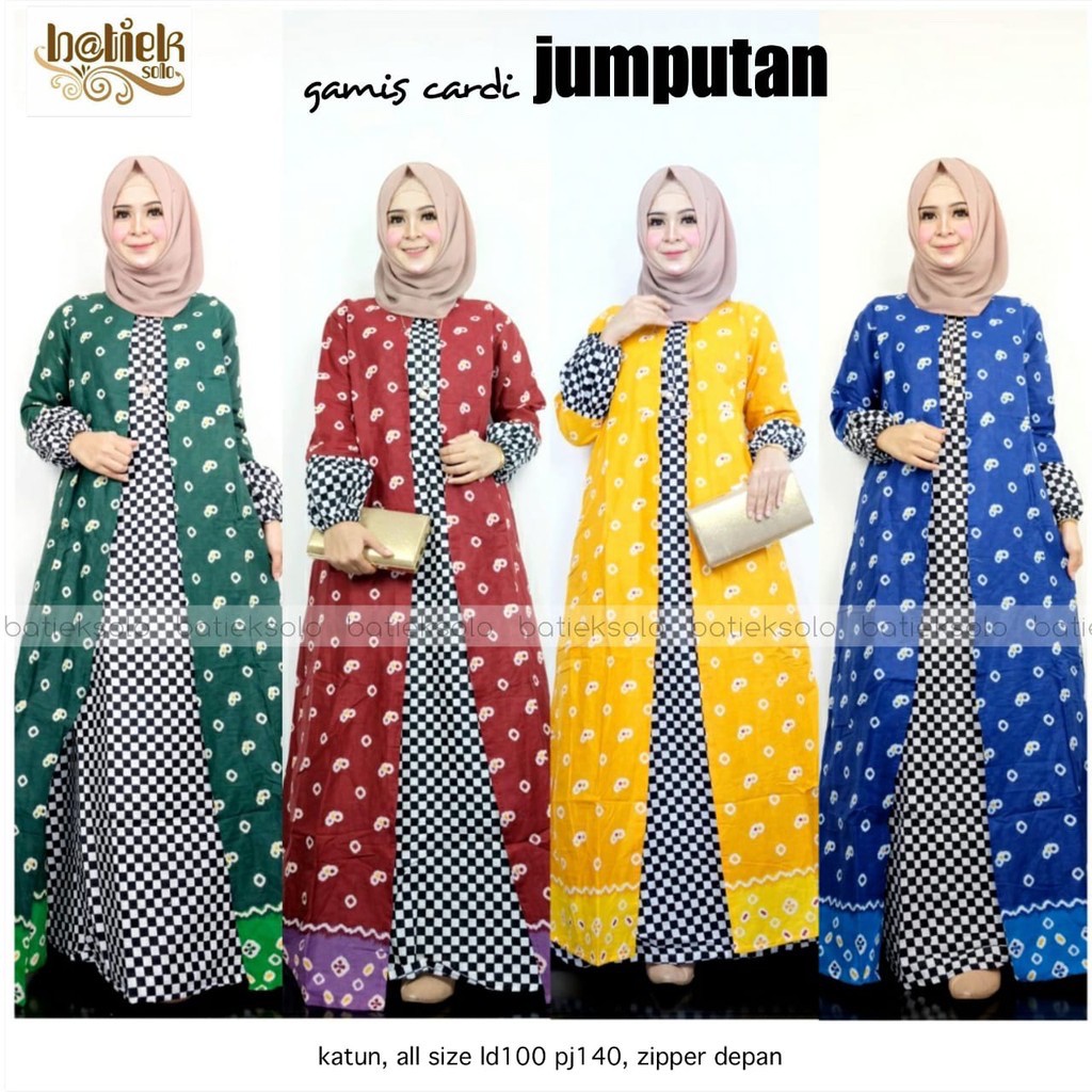 Terlaris Gamis Cardi Jumputan Batik Layer Kombinasu Muslim Long Maxi Seragam Pesta Casual Modern Panjang Baru GjgwMei0lqdj7