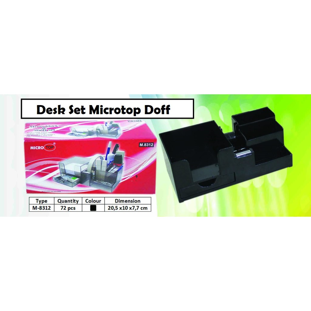 

Desk Set Microtop Doff/Tempat Peralatan Alat Tulis Kantor /Stationery Stand MicroTop. M-8312