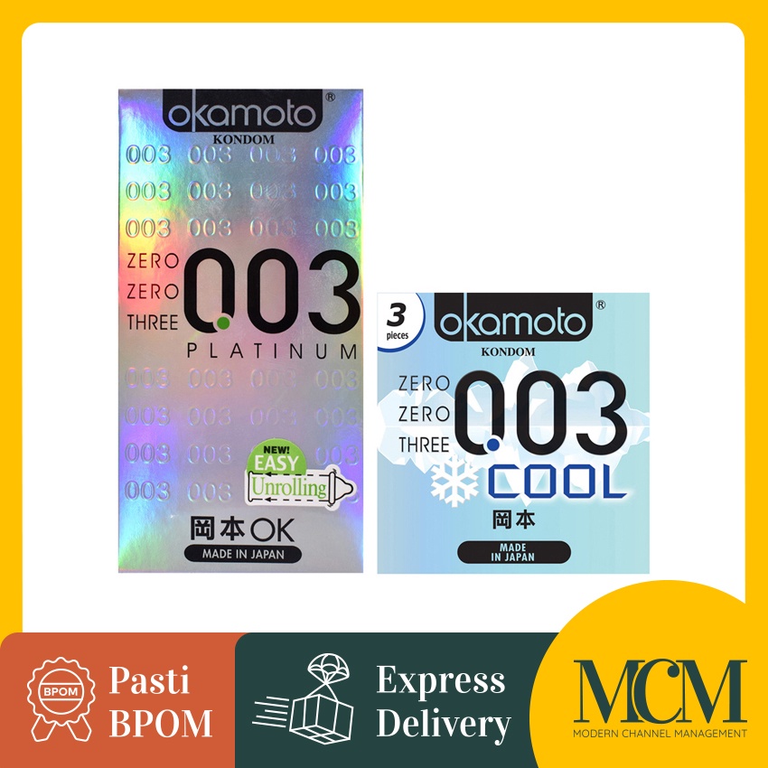 Okamoto Kondom Platinum - 10 Pcs + Okamoto Kondom Cool - 3 Pcs