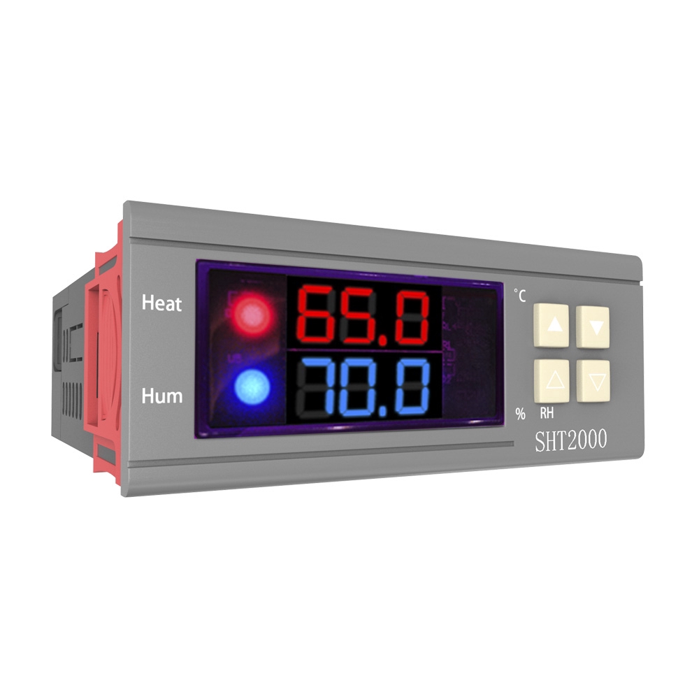 Termostat Digital Model Sht2000 Ac 110-220v Dengan Kontrol Suhu Kelembaban Dan Probe