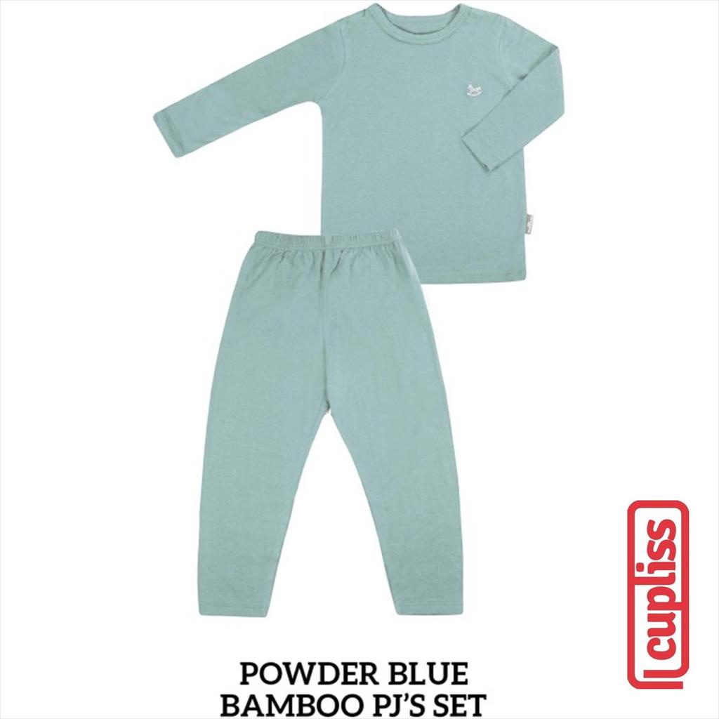 Powder Blue Little Palmerhaus Bamboo PJS Piyama Anak