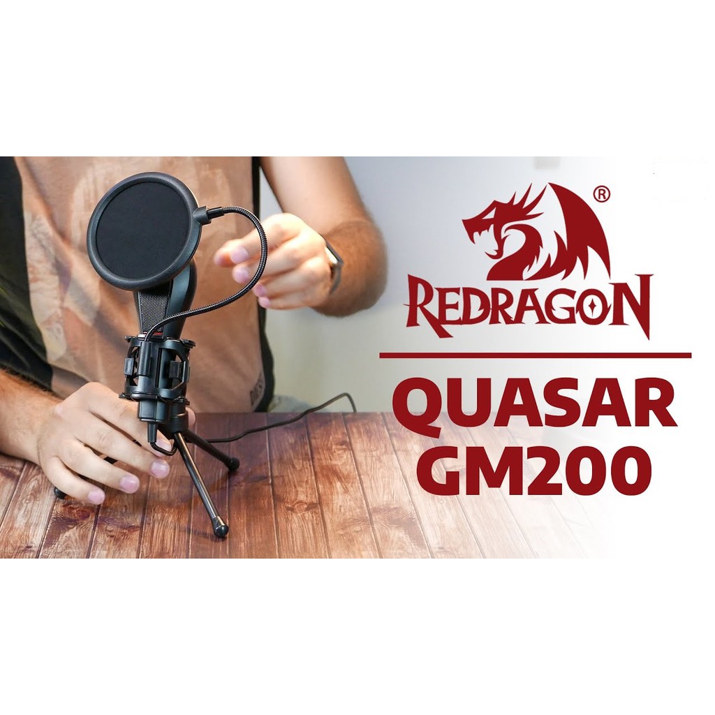 Microphone condenser Redragon USB Gaming Stream studio kit Quasar 2 GM200 - Mic for pc computer