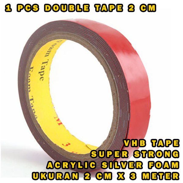 

Double Tape Adhesive Tape Double Tip M3 Lebar 2 cm x 3 m