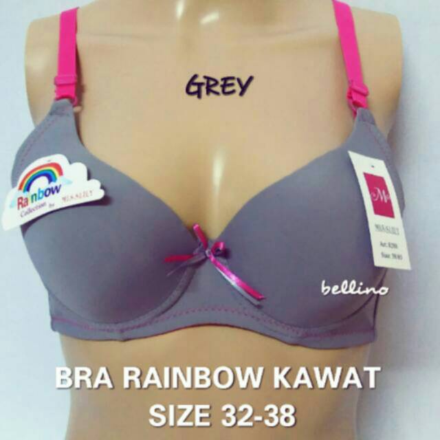 IBEL - Bra Wanita Rainbow Full Cup Kawat Busa Sedang Size 34 36 38 / BH Wanita Rainbow Kawat Full Cu