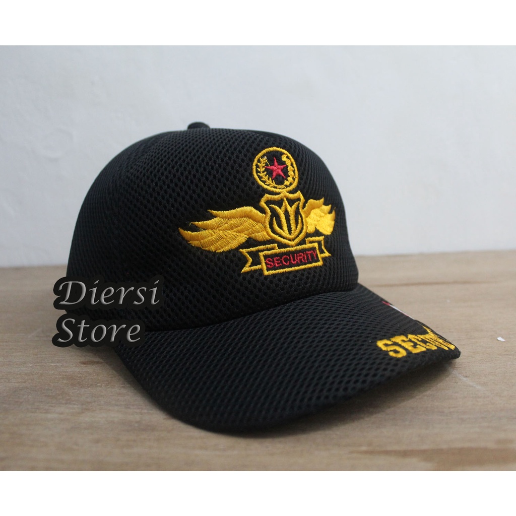 DIERSI STORE TOPI DOUBLE MESH BORDIR SECURTY /TOPI SECURITY/TOPI SATPAM BORDIR