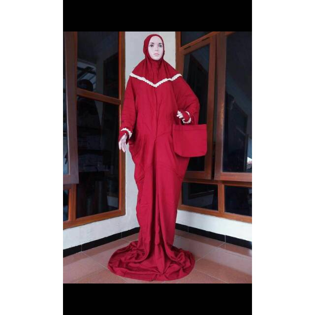 Mukena/Rukuh Lajur Polosan "Chiella Batik" Rp 125.000