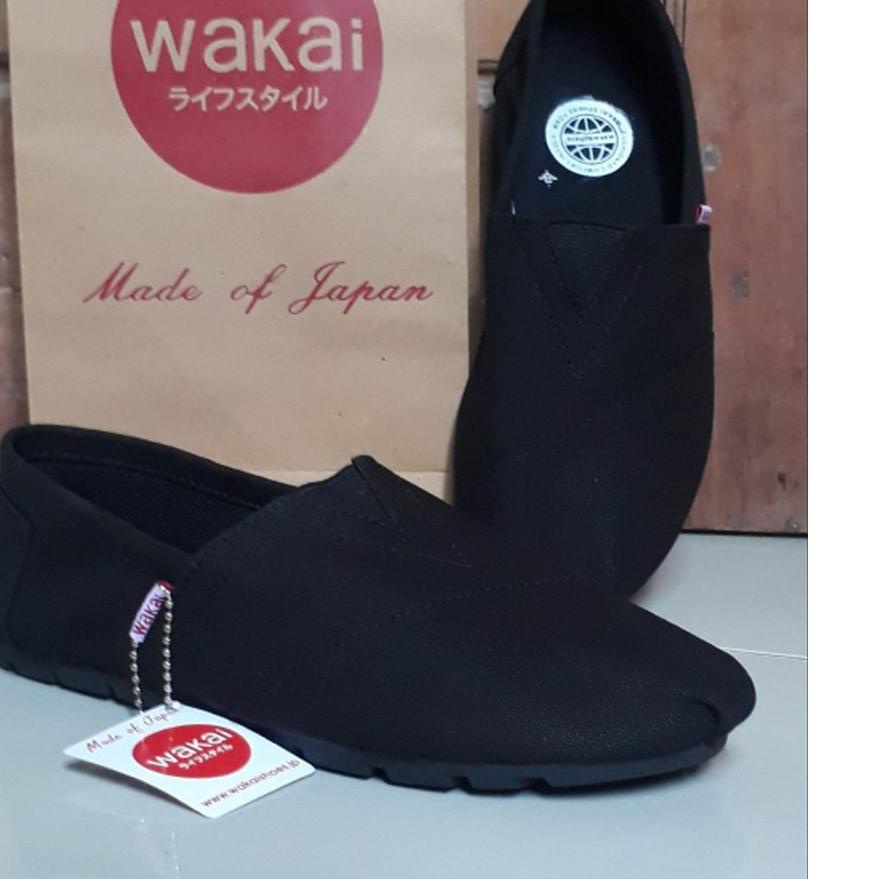 ✅100% Original ❤ ( SUPER MURAH ) SEPATU WAKAI FULL BLACK PRIA / WANITA