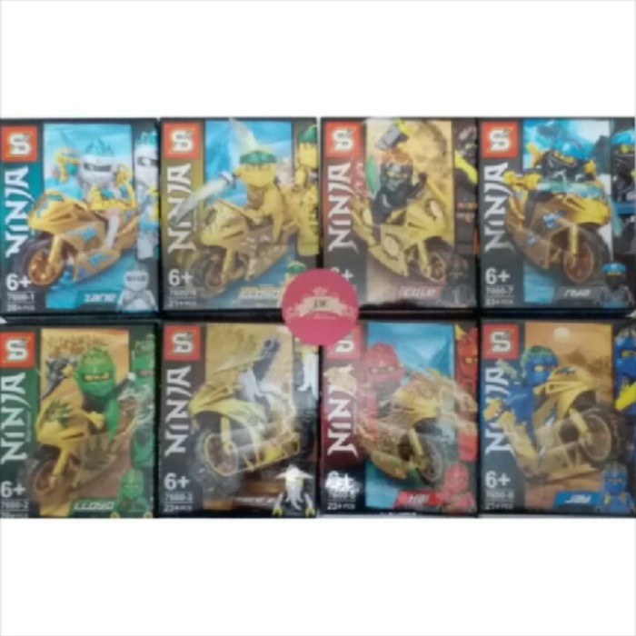 SIAP KIRIM Lego Ninjago Set Of 8 With Motorcycle Shinobi DISKON